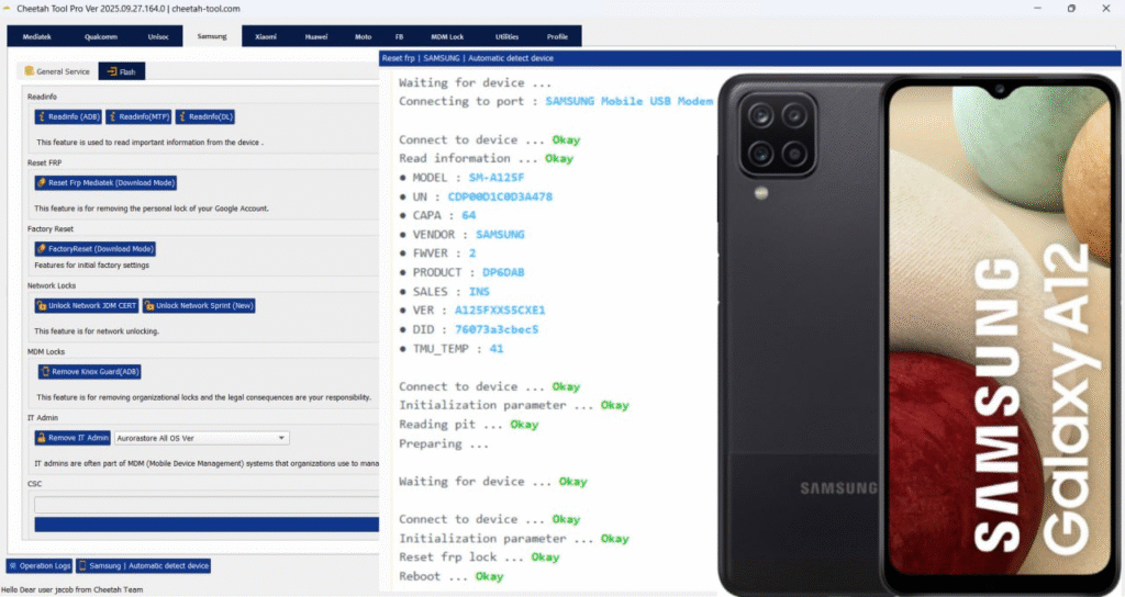 Samsung A12 FRP Unlock