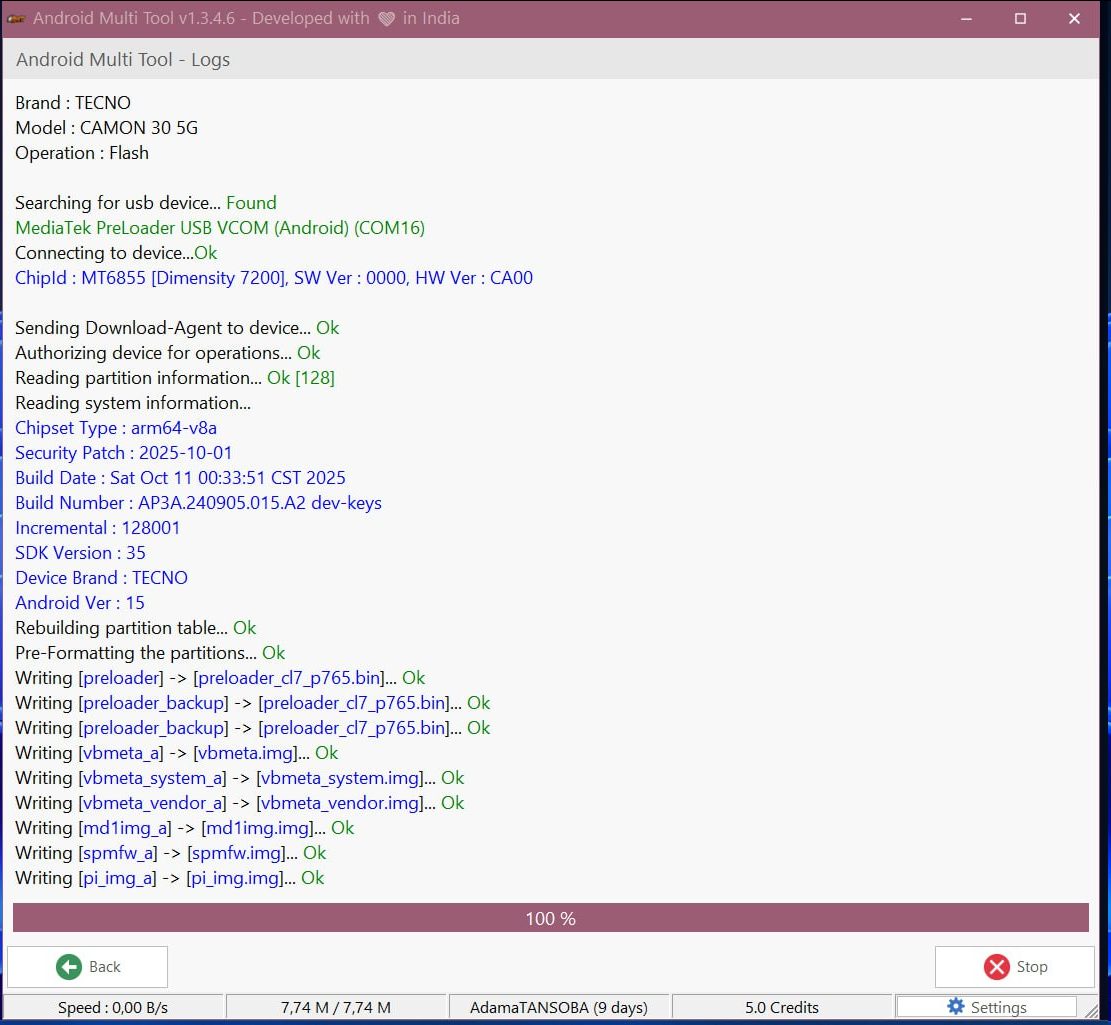 Tecno Camon 30 5G Flash File official firmware download 2025