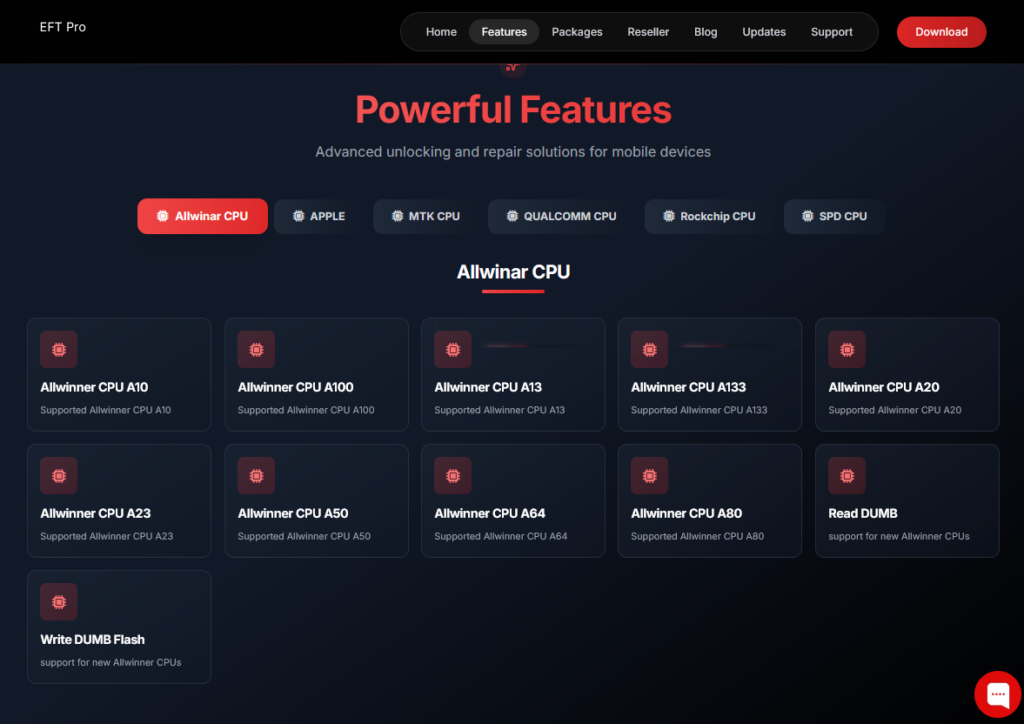 EFT Pro Tool features overview screen